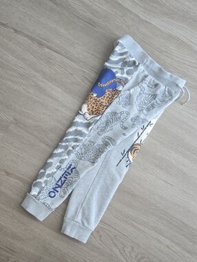 Kenzo Kids' Gray Animal Print Jogger Pants, Size 3y